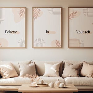 Set of 3 framed motivational art prints to brighten up your office ,This beautiful motivational art prints are perfect for any office decor.