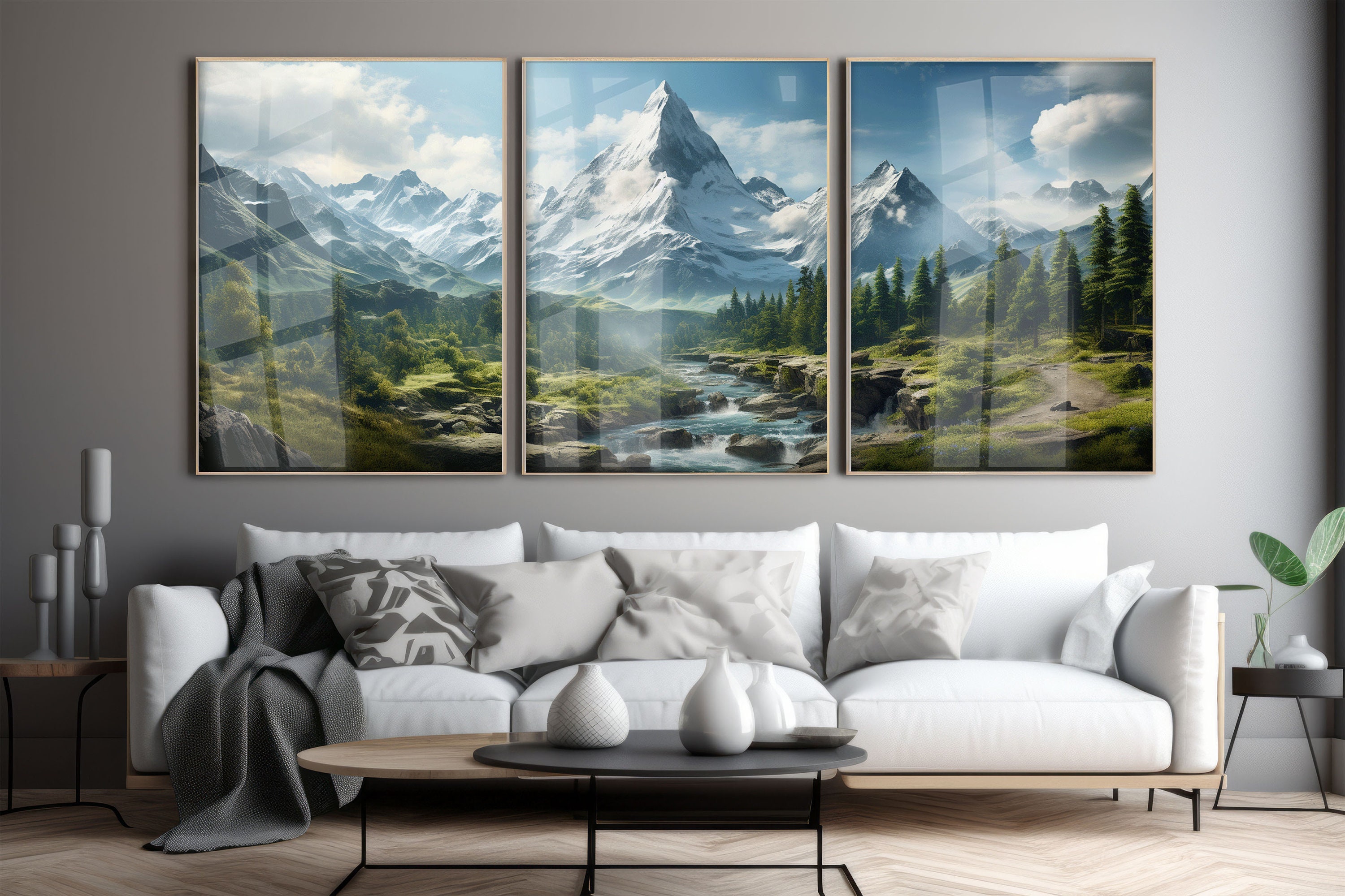 Set of 3 Art Prints Forest Mountain Nature Landscape Photography ...
