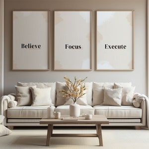 Set of 3 framed motivational art prints to brighten up your office ,This beautiful motivational art prints are perfect for any office decor.