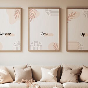 Set of 3 framed motivational art prints to brighten up your office ,This beautiful motivational art prints are perfect for any office decor.