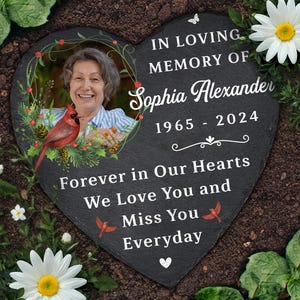 Personalized Memorial Stone for Loss Of Loved Ones: Custom Slate Remembrance Gift