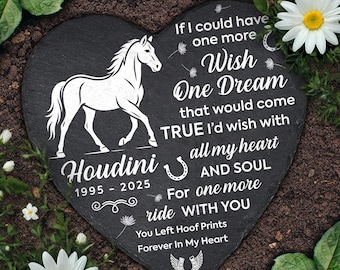 Personalized Horse Memorial Stone, Pet Memorial Gifts, Custom Slate Gift, Outdoor Garden Keepsake