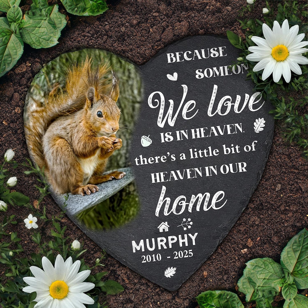 Personalized Squirrel Memorial Stone - Pet Memorial Gifts, Custom Slate ...