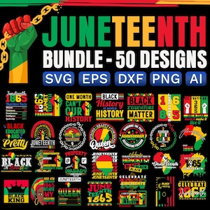 Juneteenth SVG Bundle: Black History Month Cut Files (Digital Download)