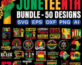 Juneteenth SVG Bundle: Black History Month Cut Files (Digital Download)
