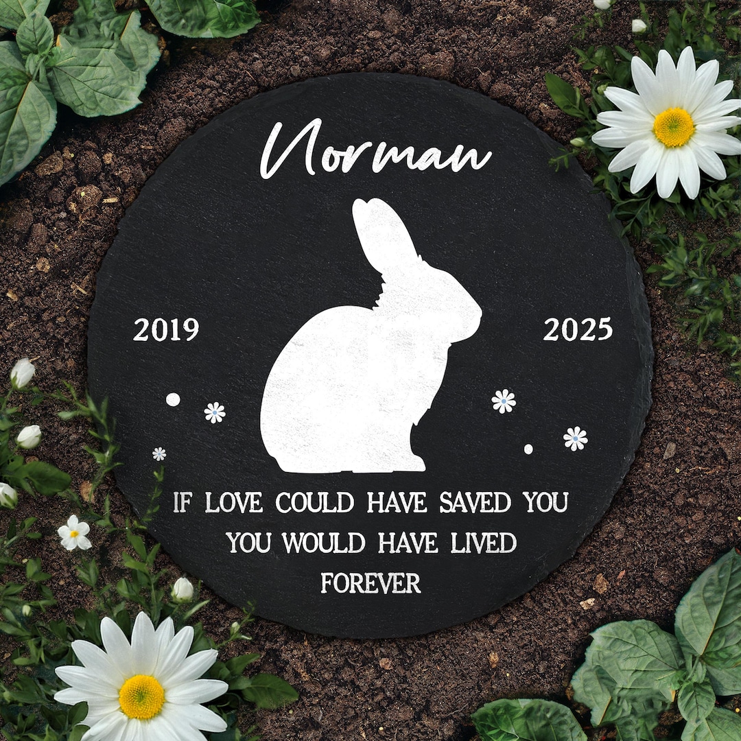 Swamp Rabbit Memorial Personalized Rabbit Memorial Stone - Pet Memorial Gifts, Bunny Sympathy ...