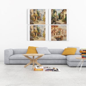 4 set of Venice Italy Print Wall Art, Illustration, Oil Painting, Canvas Wall Art
