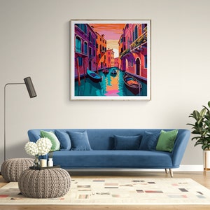 Italy Venice Wall Art Europe, travel photography, Modern Illustration, Print Wall Art Digital Downloadable
