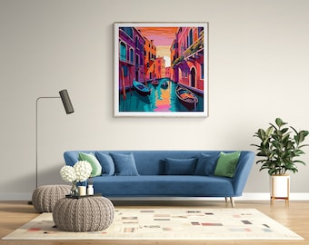 Italië Venetië Wall Art Europa, reisfotografie, moderne illustratie, print Wall Art digitaal downloadbaar