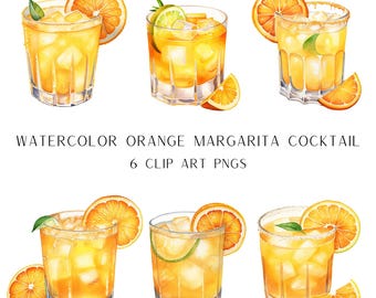 Orange Margarita Illustration, Spicy Orange Margarita, Watercolor Margarita, Orange Margarita PNG, Wedding Signature Drink, Bar Sign