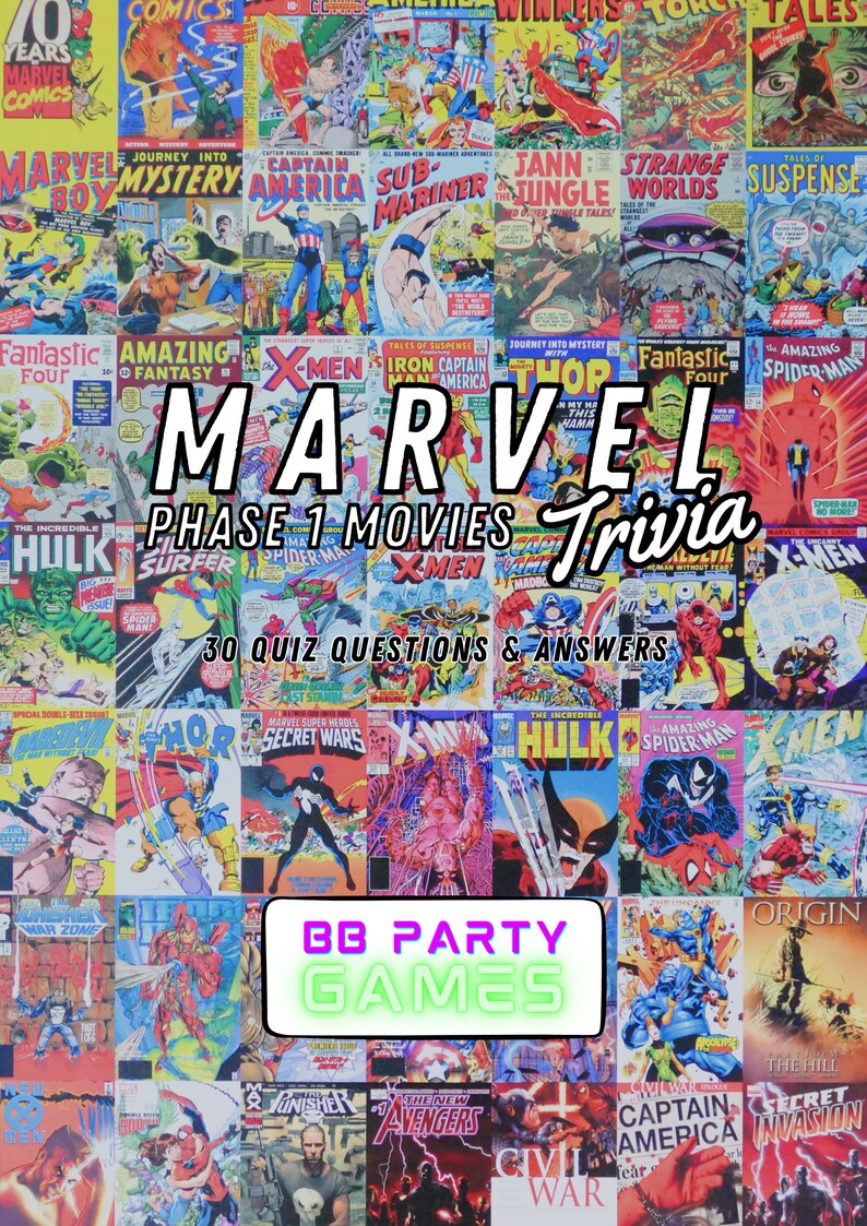 Printable Quiz Sheet Marvel Superhero Themed Trivia Downloadable - Etsy