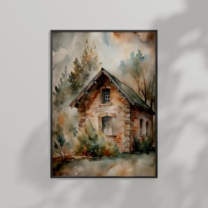 Cozy Countryside Cottage in Watercolor