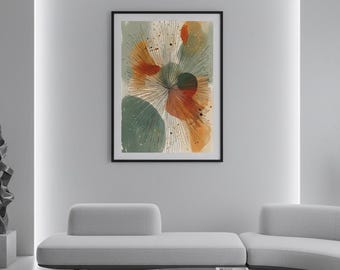 Dynamic Radiance Abstract Lines and Organic Shapes in Muted Colors - Modern Digital Art for Wall Decor