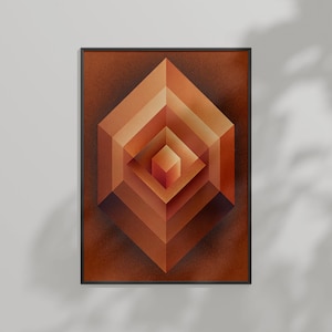 Geometric Digital Wall Art | Modern Abstract Design | 3D Cube Art | Printable Home Decor