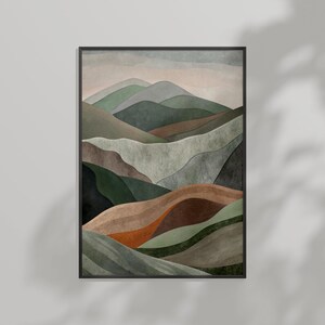 Rolling Hills Abstract Landscape Print