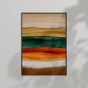 Earthy Abstract Wall Art - Watercolor Landscape
