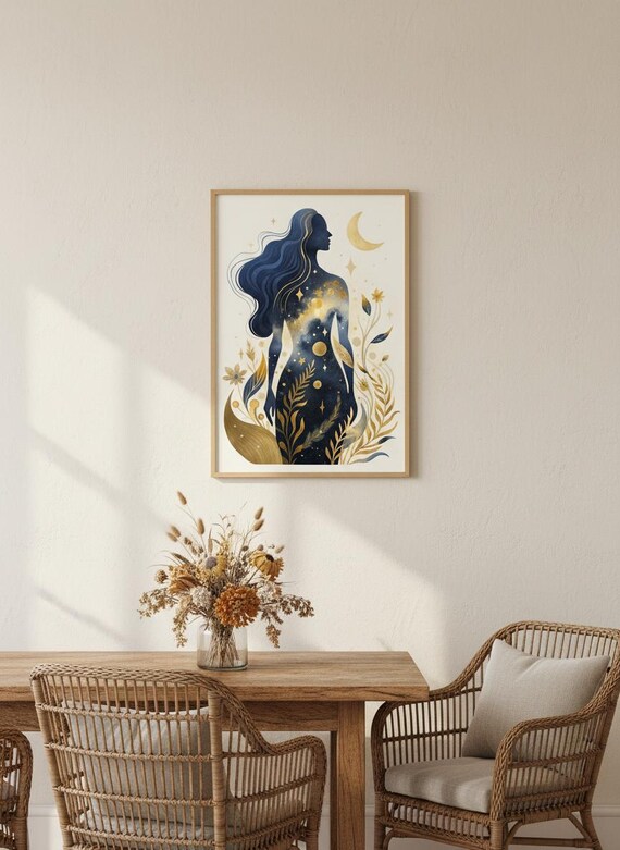 Celestial Goddess - Mystical Wall Art for Modern Home Decor