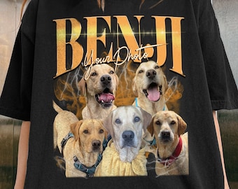 Golden Retro Custom Dog Shirt,Comfort Colors Retro Collage Personalized Pet T-Shirt, 90s Bootleg Custom Photo Dog Tee, Custom Pet Gift,y2k,