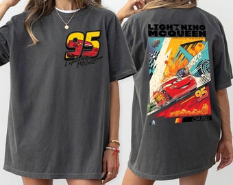 Two Sided Retro Lightning Mcqueen Shirt,Rusteze cars Shirt,Piston Cup shirt,Pixar Cars Shirts,Disneyland Family Vacation Shirts,Cars Shirt,