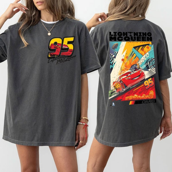 Two Sided Retro Lightning Mcqueen Shirt,Rusteze cars Shirt,Piston Cup shirt,Pixar Cars Shirts,Disneyland Family Vacation Shirts,Cars Shirt,