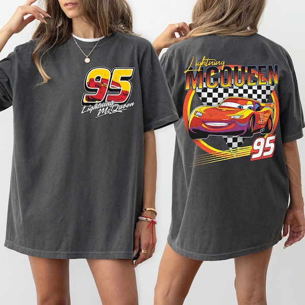 Retro Two Sided Vintage Lightning McQueen Shirt,Lightning McQueen Number Back,Disney Cars shirt,Piston Cup Tee,Cars Land Shirt,Cars Shirt,