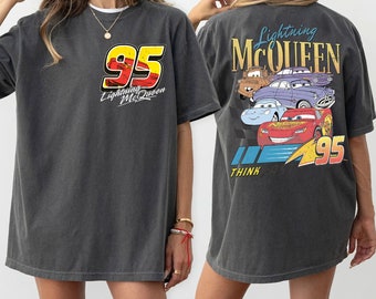 Retro zweiseitiges Lightning McQueen Shirt, Lightning McQueen Nummer zurück, Disney Cars Shirt, Piston Cup T-Shirt, Autos Land Shirt, Autos Shirt, Vintage,