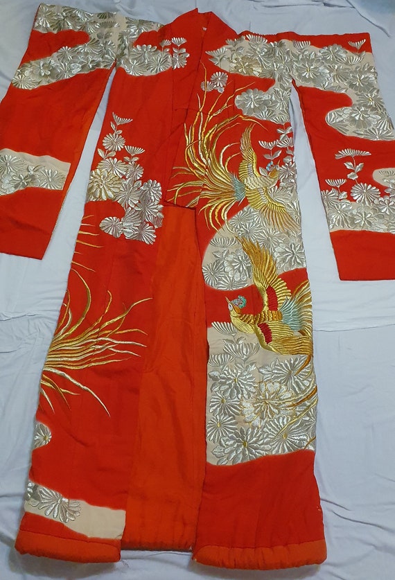 hand embroidered ceremonial wedding kimono - image 3