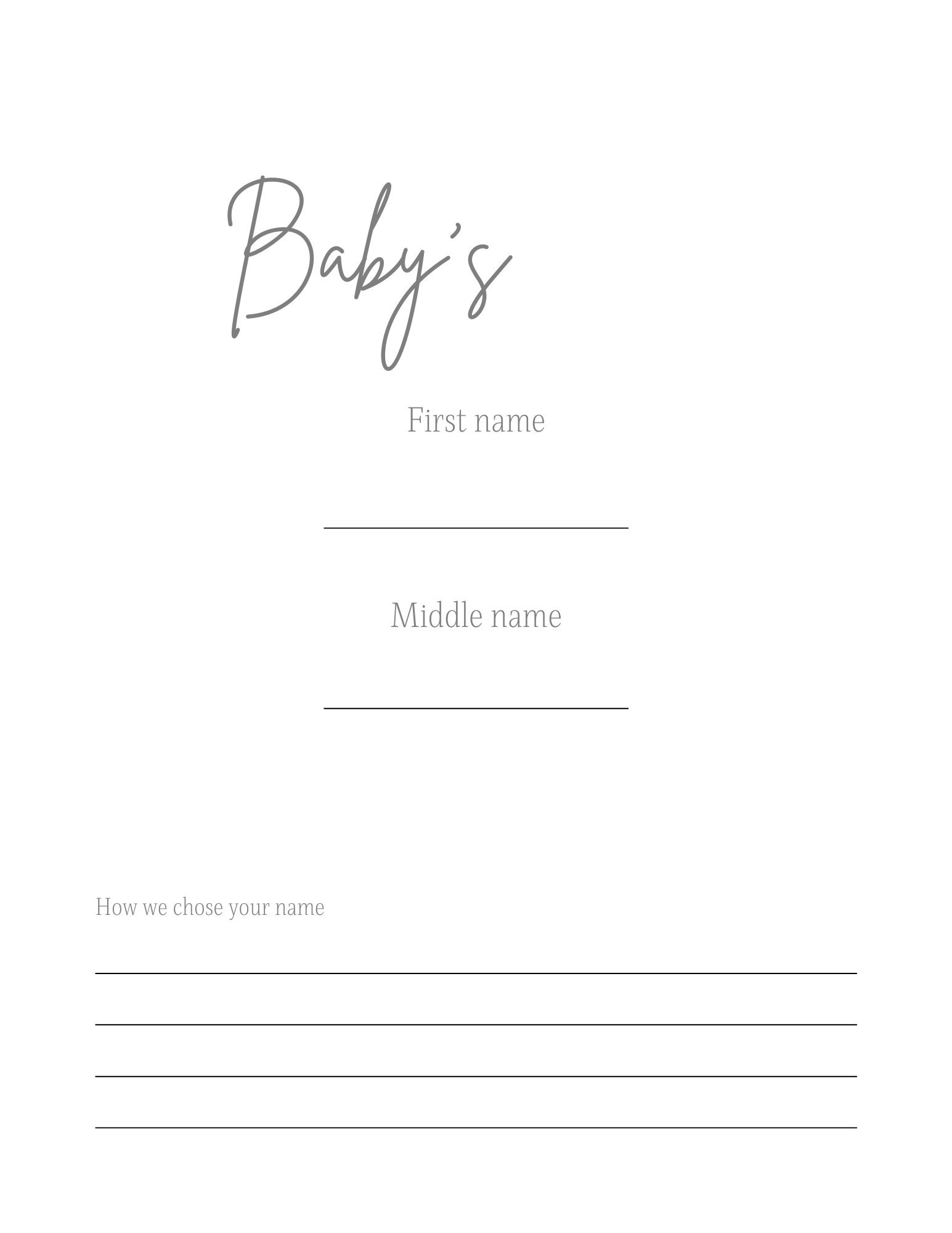 Printable Baby Book. Digital Download. Document Typical - Etsy