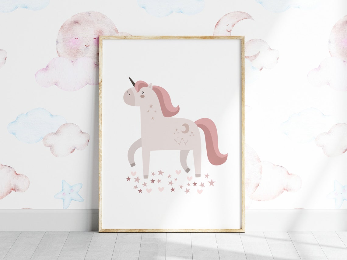 Unicorn Nursery Wall Art,nursery Wall Art, Pink Nursery Decor, Nursery ...