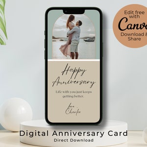 Aniversario de tarjeta electrónica: ¡editado, descargado y compartido fácilmente en minutos!
