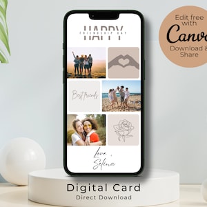 Minimalist Friendship Day ECard - Fotos und Text einfach bearbeiten und innerhalb von Minuten mit Ihren Freunden teilen! Holen Sie es sich einmal und verwenden Sie es für immer.