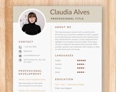 Customizable Resume Template with Photo, Professional Resume Template for Canva,  CV Template with Picture, Resume and Cover Letter