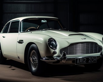 Arte digital, coches antiguos Aston Martin db6