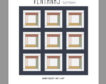 Ventanas Log Cabin Quilt Pattern: Beginner Friendly Baby Quilt