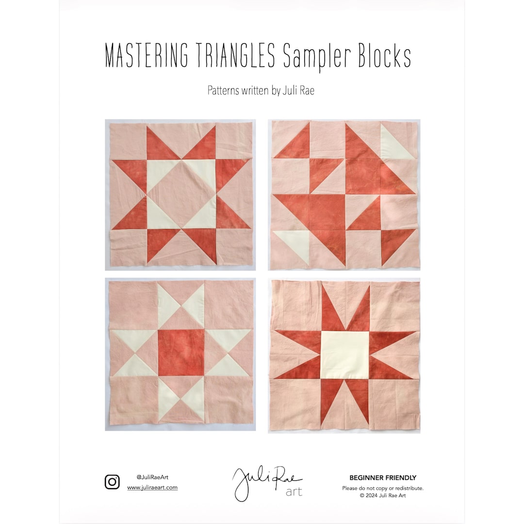 Triangles Sampler Quilt Blocks Pattern: Beginner Modern Quilting (18 ...