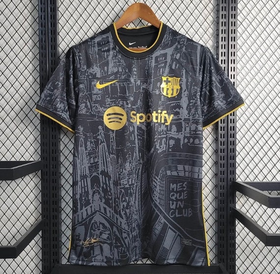 Camiseta Barcelona 2023/2024 Negro/Amarillo Niño Kit