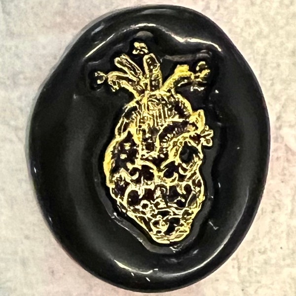 Anatomical heart wax stamp