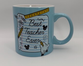 DISNEY  MICKEY Best Teacher Ever Oversized Mug 20 oz. - Preowned