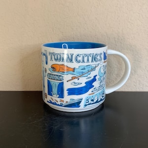 STARBUCKS &quot;Been There Series&quot; Across the Globe Collection TWIN CITIES (Minneapolis / St. Paul) Coffee Mug / Tea Cup 14 oz. - Preowned