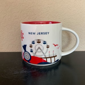 STARBUCKS Eingestellt &quot;&quot;You Are Here&quot;&quot; Sammlerstück NEW JERSEY Kaffeetasse 14 0z. - Gebraucht