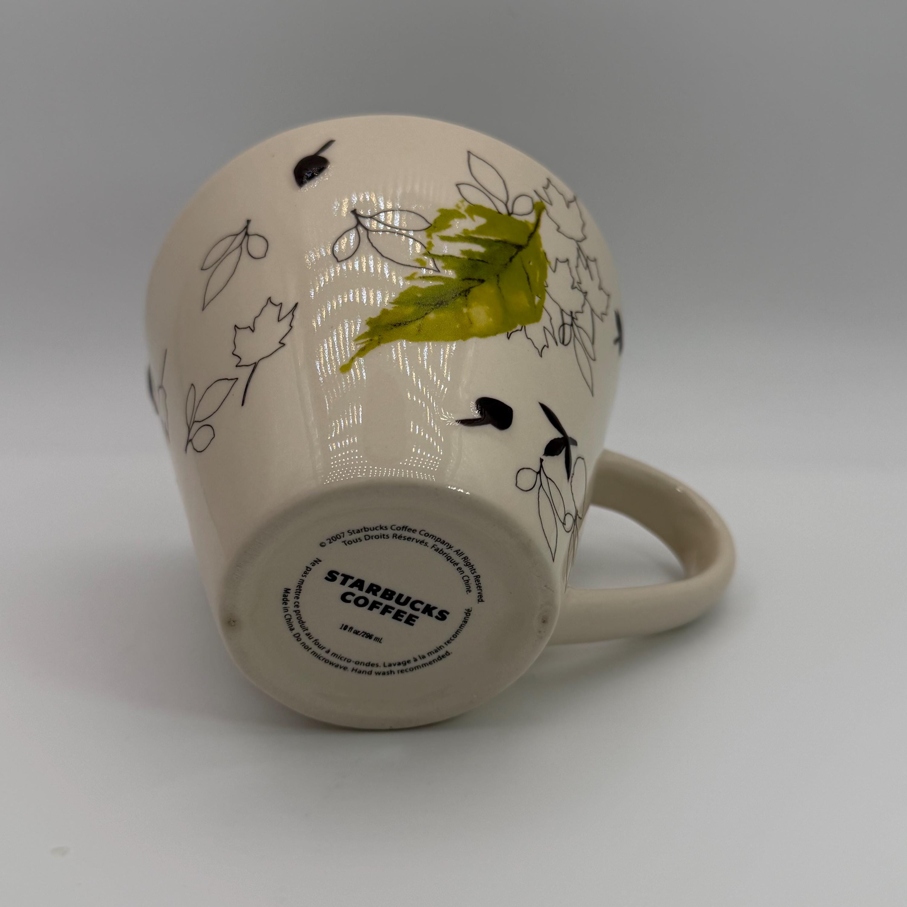 STARBUCKS Green Leaf Embossed Mug 10 Oz. - Preowned - Etsy