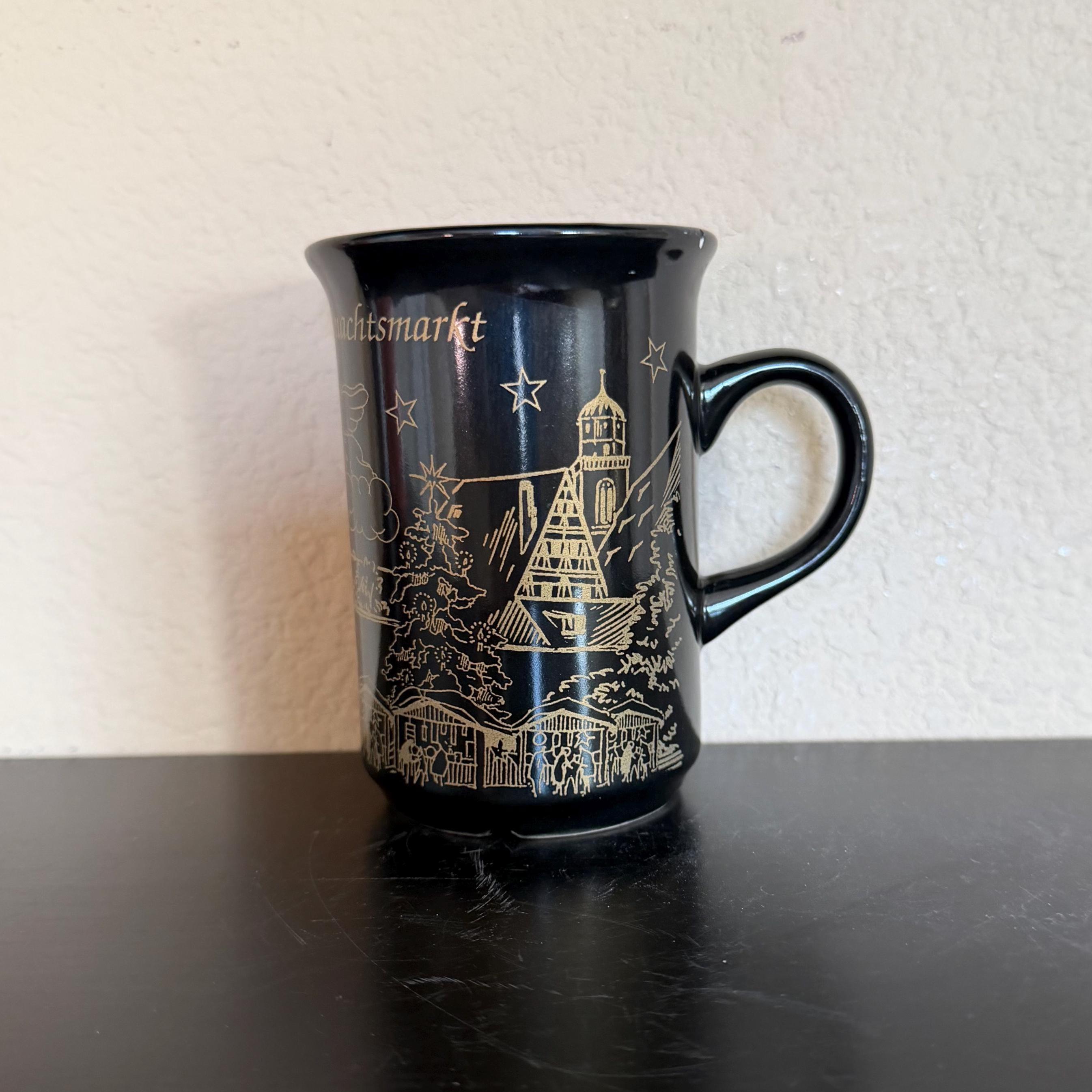 Tasse à Vin Marché De Noël Munich - Céramique Signée Koessinger - Bleue - Occasion Bon état