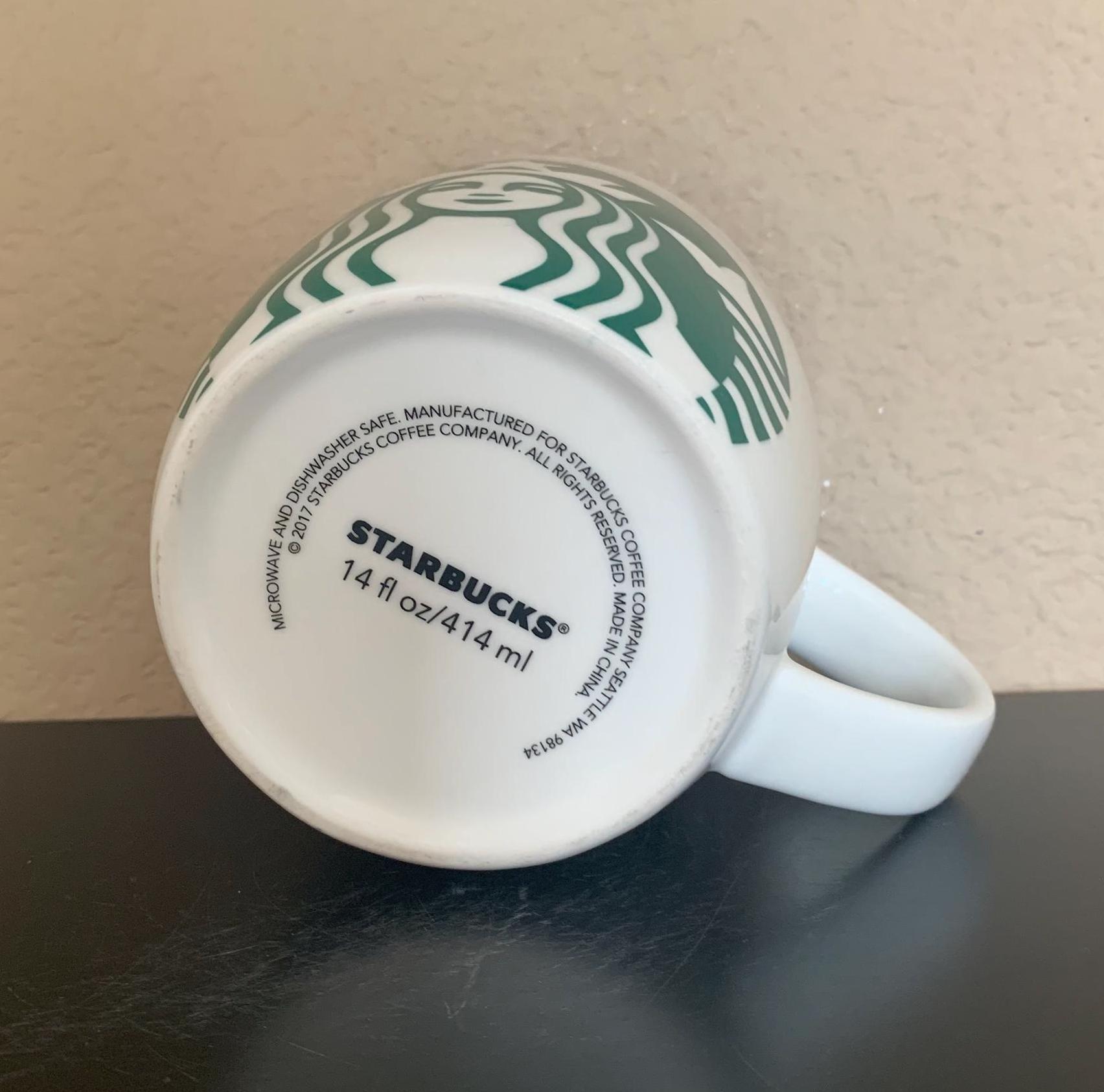 STARBUCKS White With Green Mermaid Logo Coffee Mug / Tea Cup 14 Oz. -  Preowned - Etsy