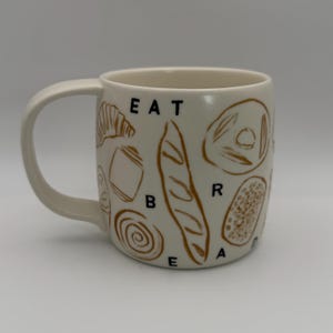 ANTHROPOLOGIE Phtalo Ruth Stoneware Eat Bread Mug 14 oz. - Preowned image 3