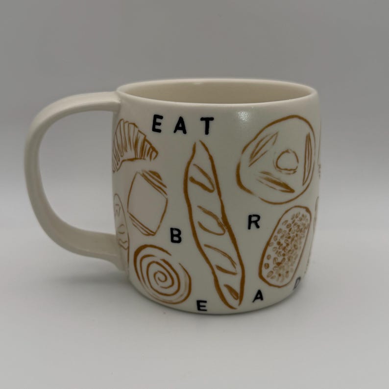ANTHROPOLOGIE Phtalo Ruth Stoneware Eat Bread Mug 14 oz. - Preowned image 3