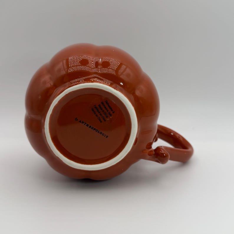 ANTHROPOLOGIE Figurale pompoen oranje geglazuurde mok 14 oz. - Tweedehands afbeelding 6
