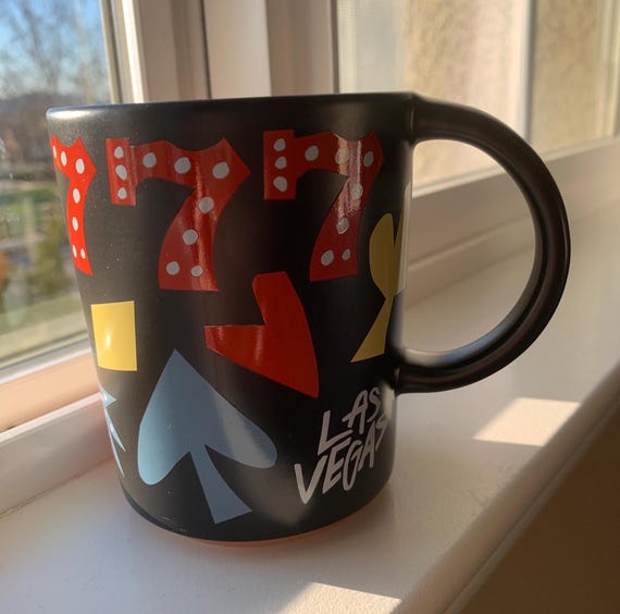 Starbucks Las Vegas Lucky 7 Black Mug 12oz For Sale Jumbo Las Vegas Black  Let The Good Times Roll Flask- 64oz Starbucks Gift