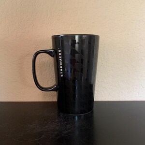 STARBUCKS TALL BLACK Shiny Houndstooth Coffee Mug / Tea Cup 16 Oz. -  Preowned - Etsy