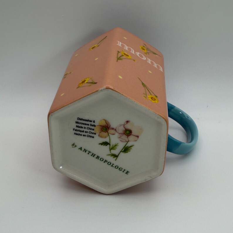 Taza ANTHROPOLOGIE Pia Mom Color Melocotón de 295 ml (10 oz) - Usada imagen 6
