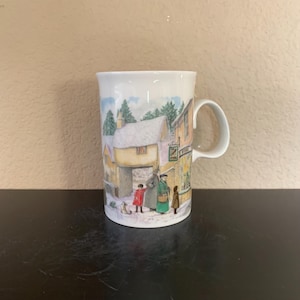 DUNOON Old Village Themed Fine Stoneware Coffee Mug / Tea Cup Made in Scotland - Preowned